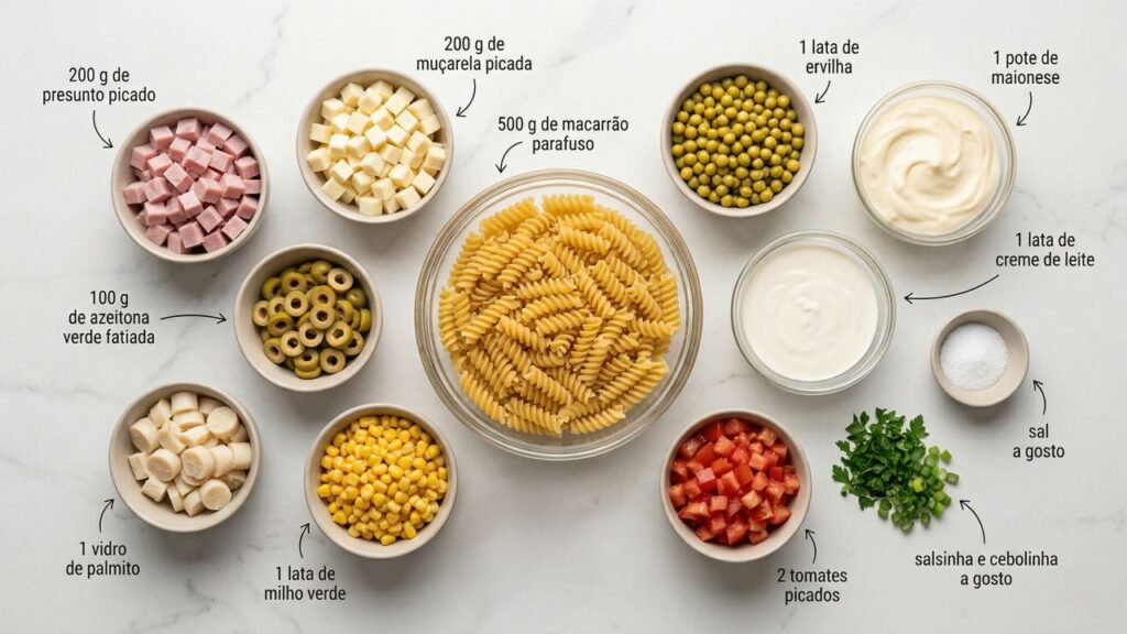 Essa salada de macarrão fica cremosa, leve e perfeita para servir bem geladinha