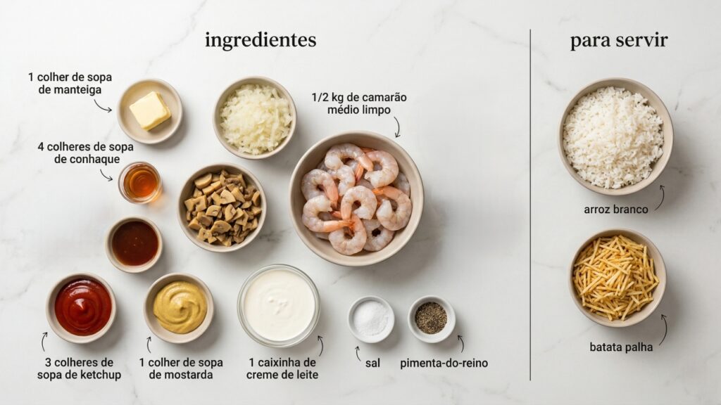 Misture camarão, creme de leite e temperos e tenha um estrogonofe cremoso e sofisticado