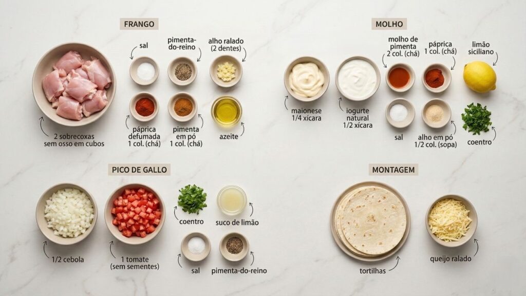 Sempre que faço esses tacos crocantes de frango com molho cremoso, ninguém consegue comer só um