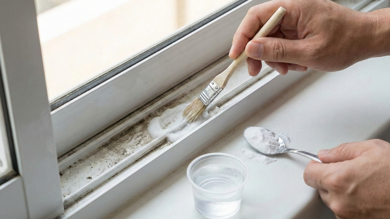 Bicarbonato nos trilhos da janela: o truque simples que destrava e tira o mau cheiro