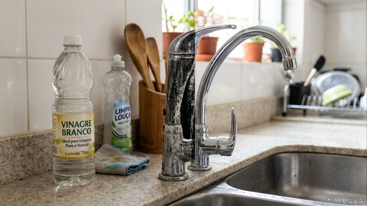 Mistura poderosa com vinagre branco remove crostas de sujeira que nenhum outro produto limpa