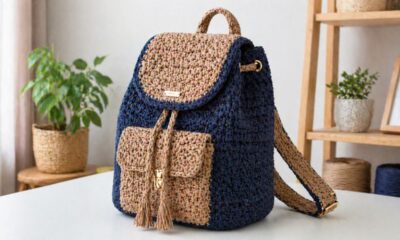 Mochila de crochê passo a passo fácil e rápido feita com fio náutico poliéster