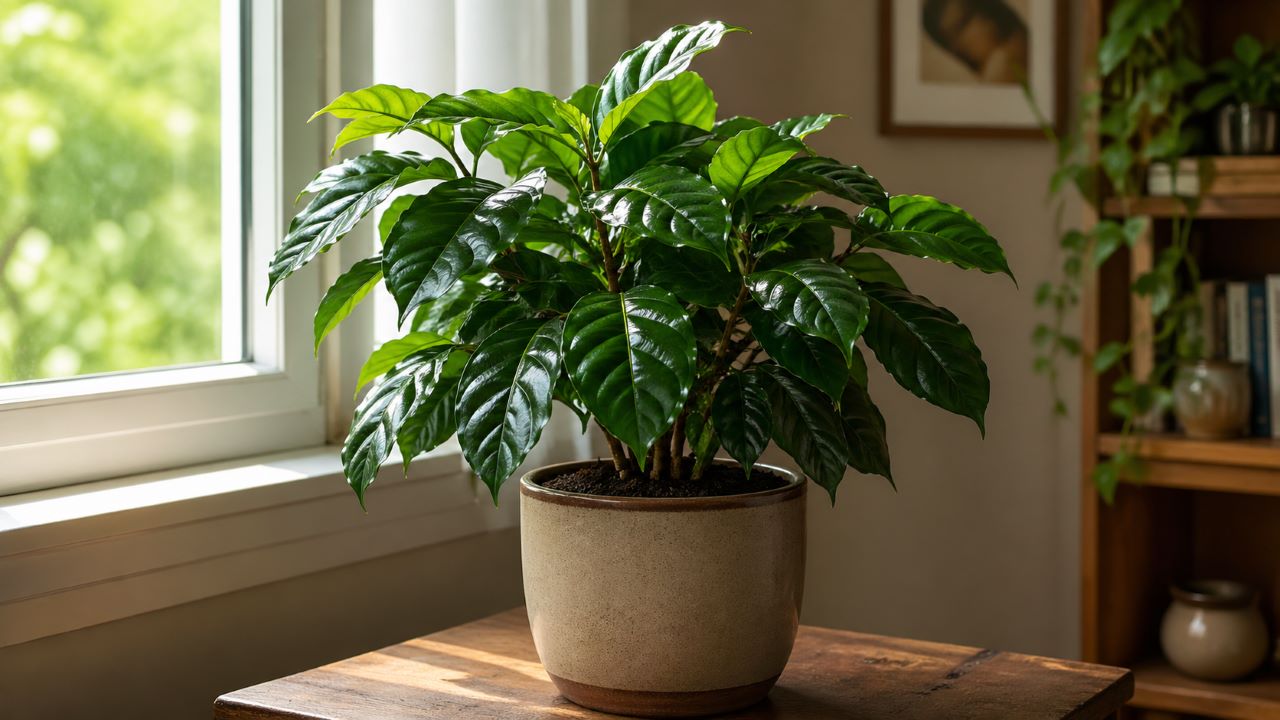 Café-de-salão chama atenção pela folhagem densa e elegante que valoriza qualquer ambiente