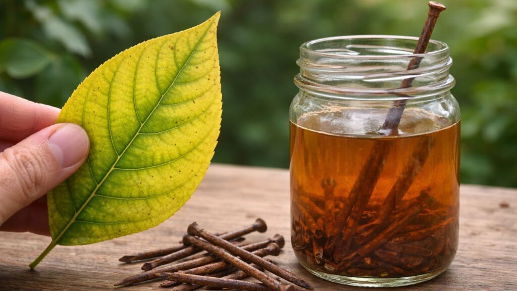 O segredo do prego enferrujado que salva qualquer planta amarelada agora mesmo e melhora a aparência