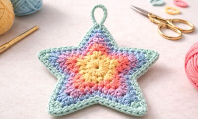 Estrela de crochê fácil para fazer em casa com passo a passo simples e rápido