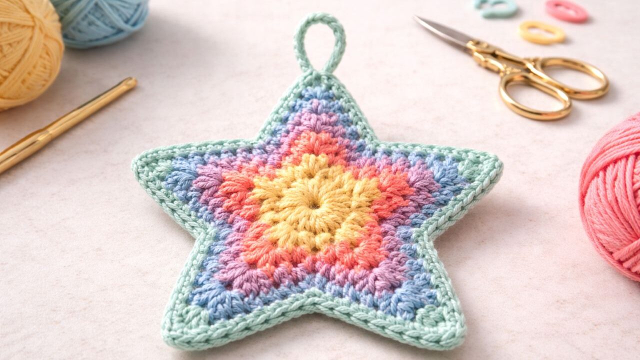 Estrela de crochê fácil para fazer em casa com passo a passo simples e rápido