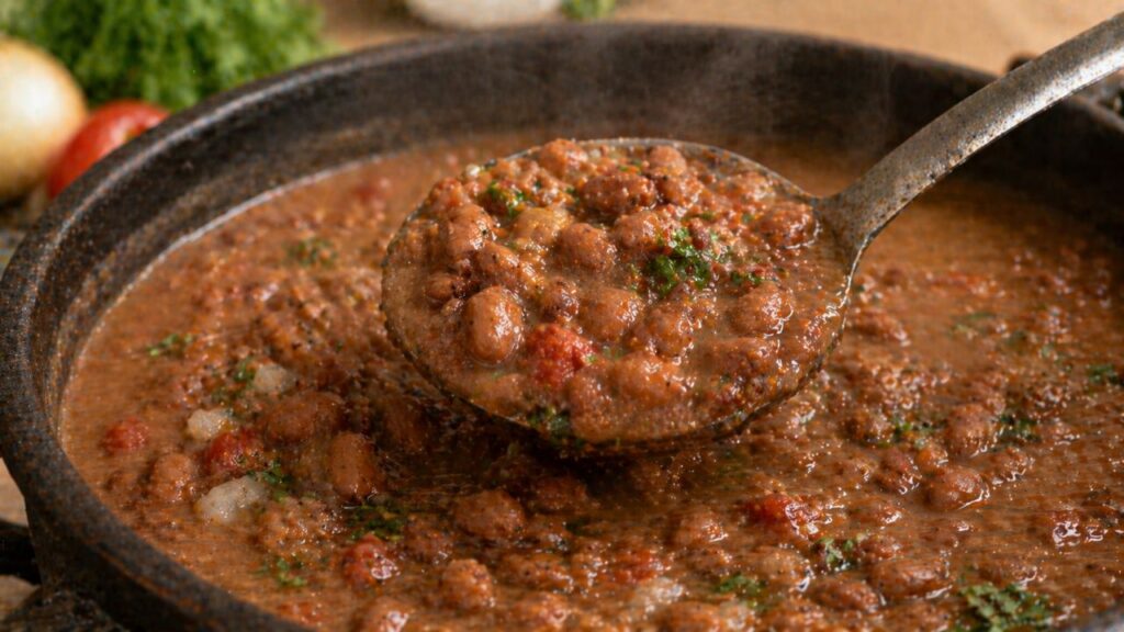 Feijão caseiro super temperado que fica encorpado, saboroso e com aquele gosto de comida de verdade