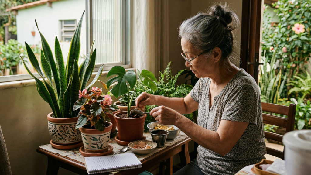 Esses resíduos do dia a dia podem virar adubo natural e dar nova vida às plantas dentro de casa