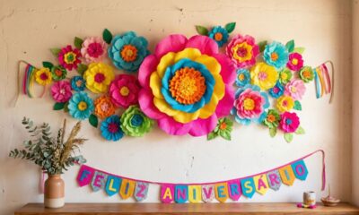 Aprenda como fazer flores de papel lindas para decorar festas e ambientes gastando pouco