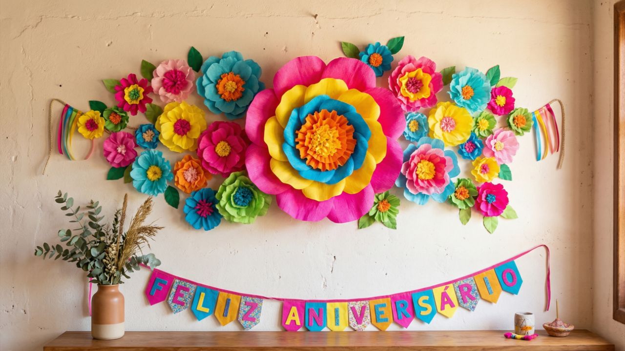 Aprenda como fazer flores de papel lindas para decorar festas e ambientes gastando pouco