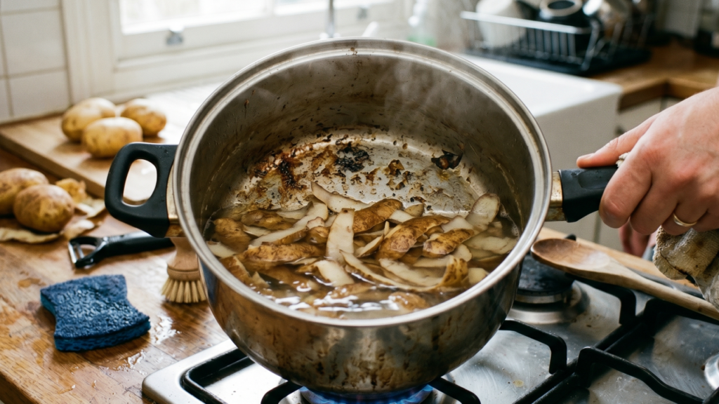 O segredo barato para deixar frigideira mais limpa usando algo que quase todo mundo descarta