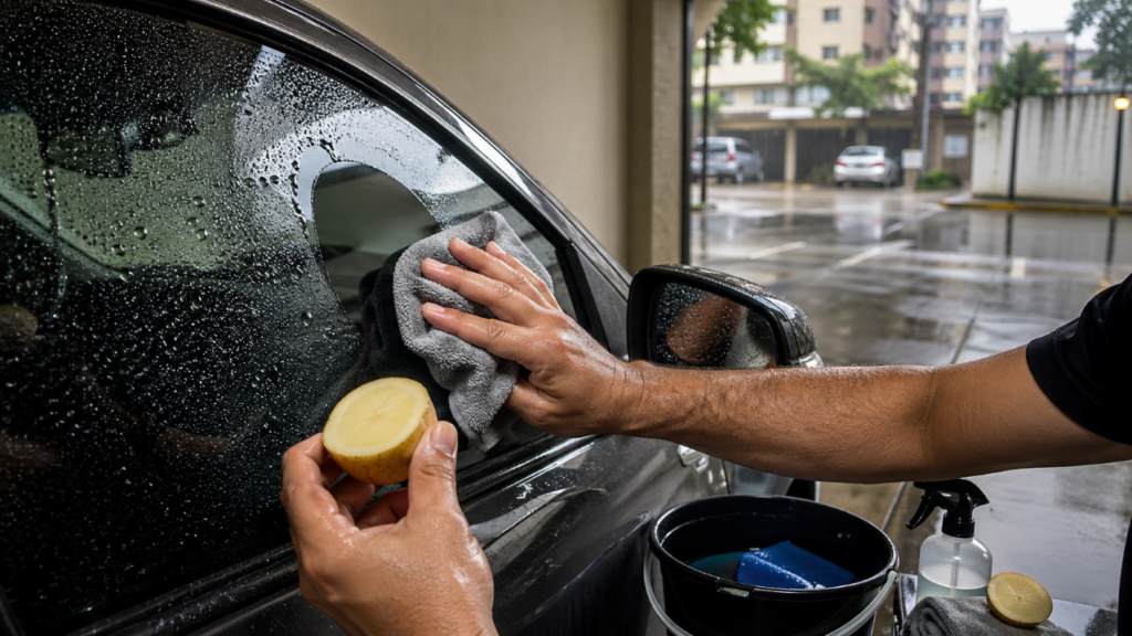 O truque da batata no vidro do carro promete repelir água, mas exige um cuidado importante