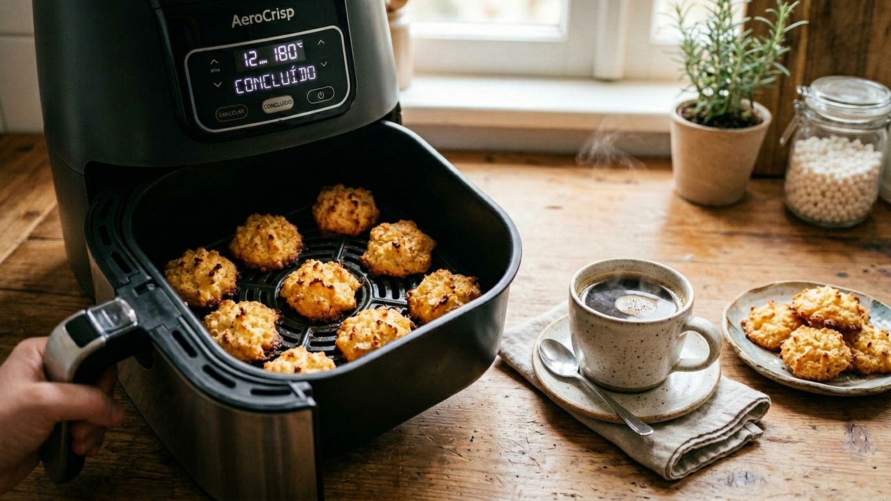 Esse biscoito de polvilho na air fryer é muito fácil de preparar e combina com café quentinho