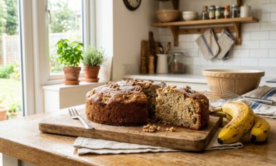 Bolo de banana fit fofinho e rápido que transforma poucos ingredientes em um doce prático e saboroso