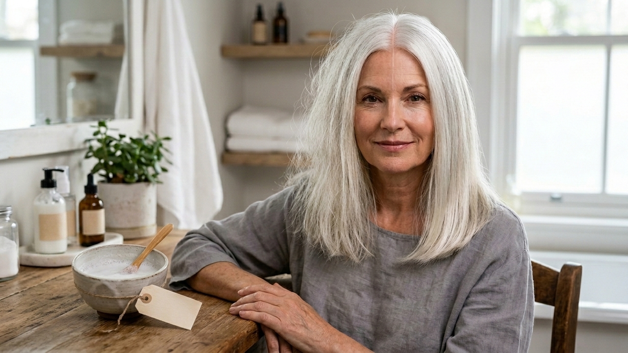 Bicarbonato no cabelo branco exige cautela e só faz sentido em usos muito pontuais