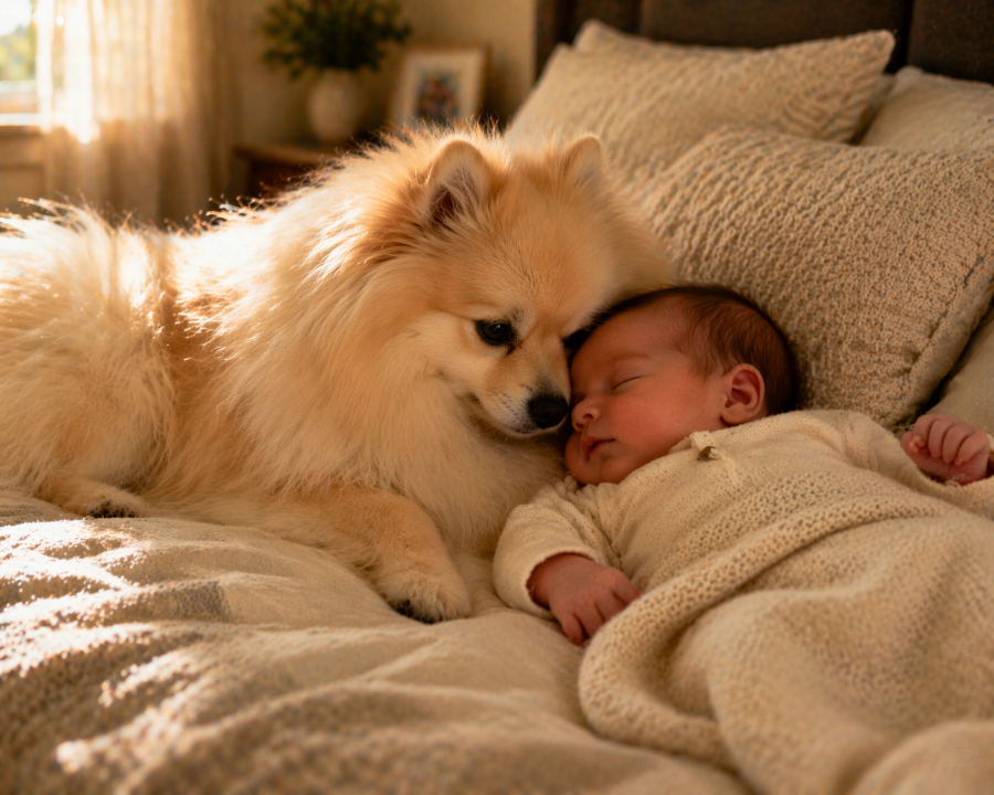 Cachorro e bebê encantam com rotina pós-soneca adorável