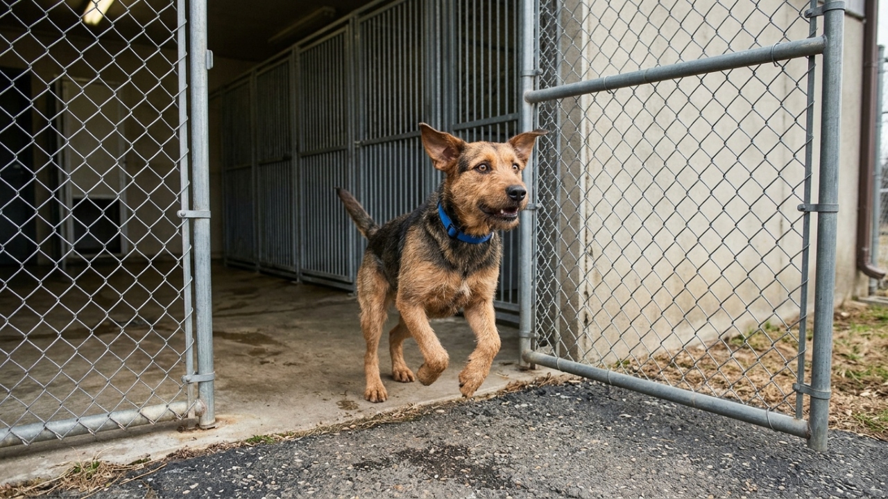 Cachorro foge do abrigo em busca de uma nova família