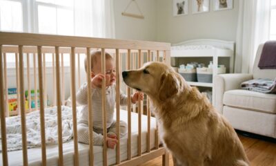 Cachorro e bebê encantam com rotina pós-soneca adorável