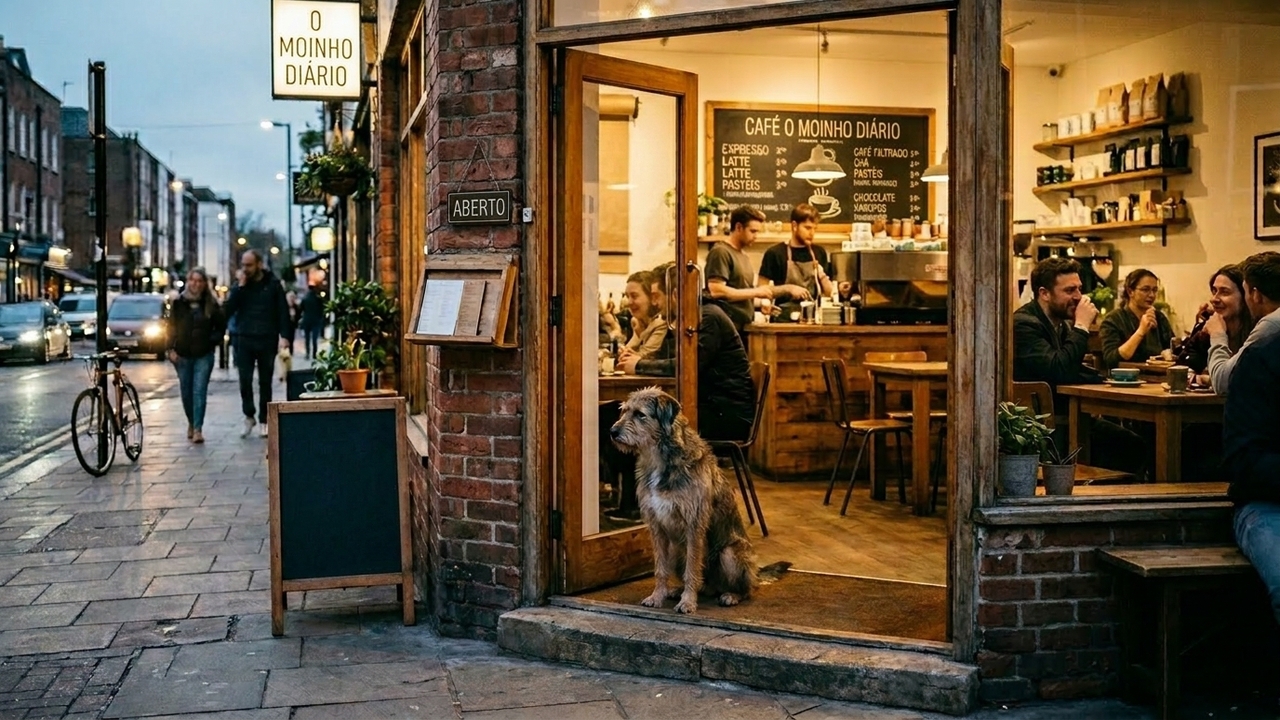 Cachorro de rua se torna cliente fiel de cafeteria e encanta a todos
