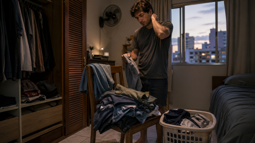 Empilhar roupa na cadeira pode revelar um padrão psicológico que vai além da simples bagunça