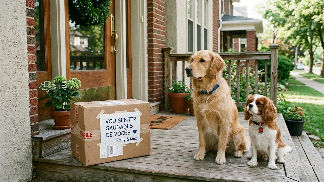 Entregador se despede de cachorros favoritos e deixa surpresa emocionante