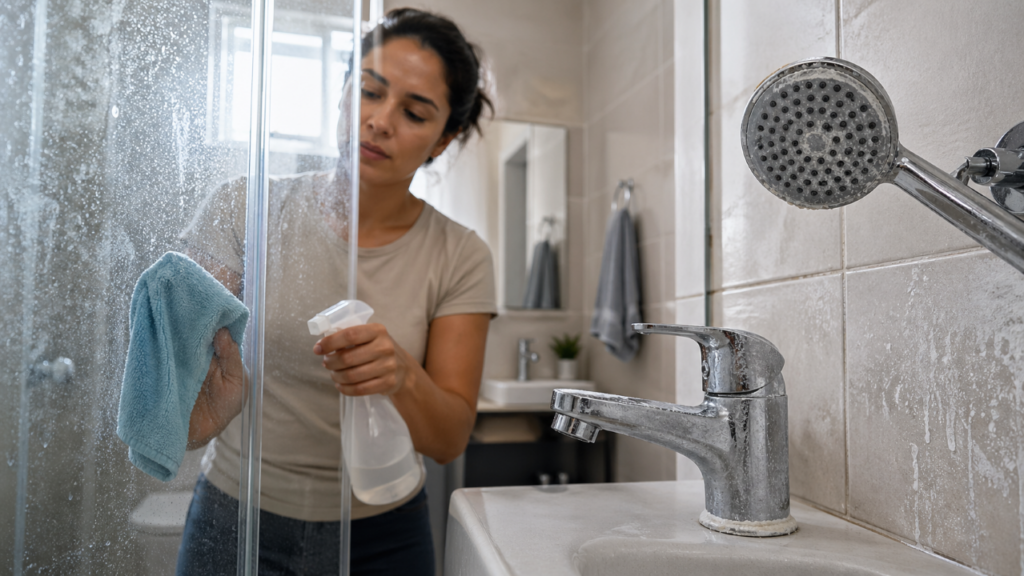 Adeus manchas brancas no box: a solução caseira que deixa o banheiro com cara de limpo