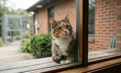 Gato de rua aparece todos os dias na janela pedindo adoção