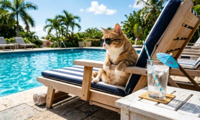 Gato surpreende ao roubar cadeira e acaba sendo resgatado por turistas