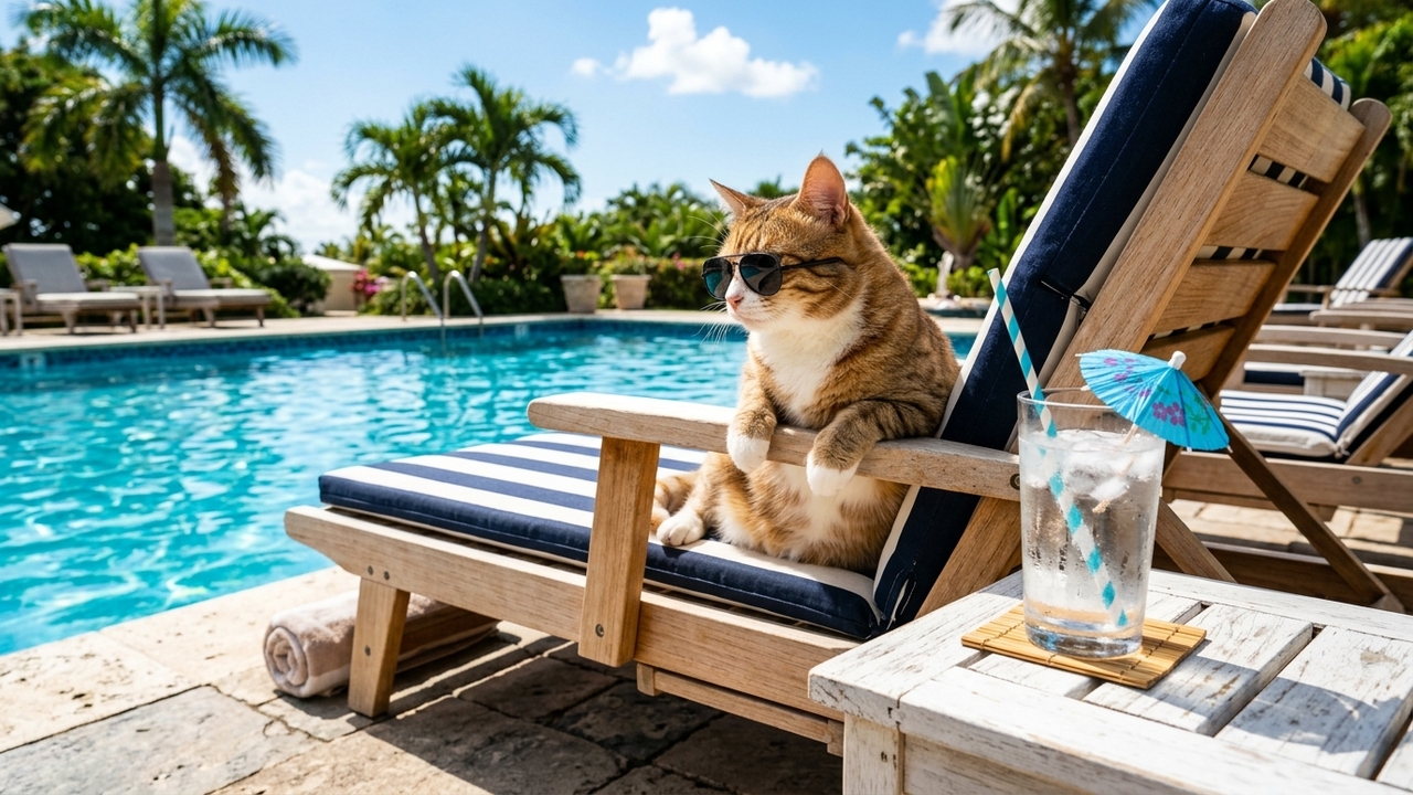 Gato surpreende ao roubar cadeira e acaba sendo resgatado por turistas