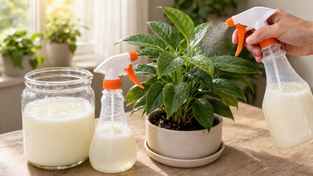 Usar leite na planta pode fazer ela reagir melhor e o segredo está no modo de aplicar