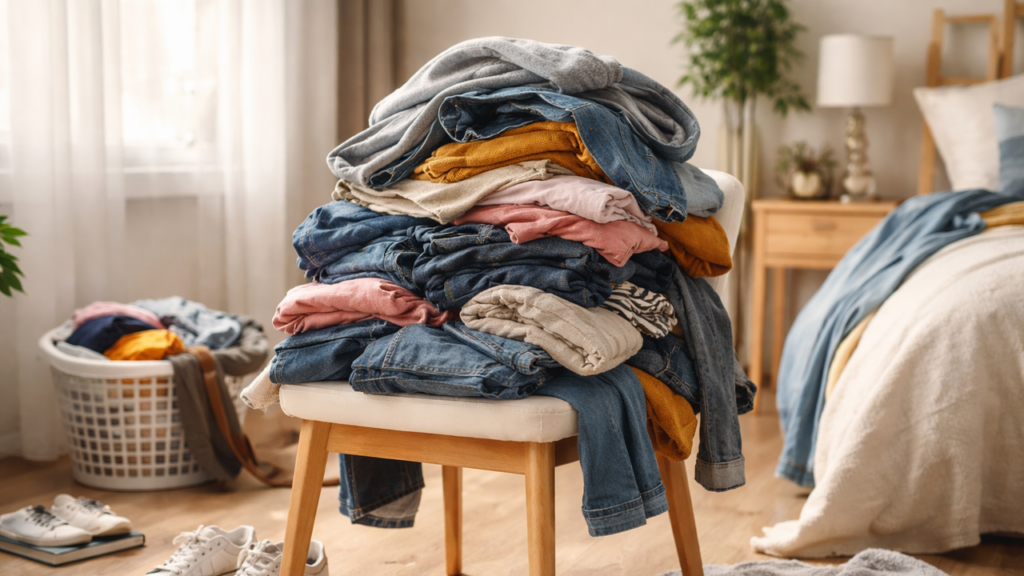 Psicologia explica por que pessoas que empilham roupas na cadeira têm esse comportamento comum