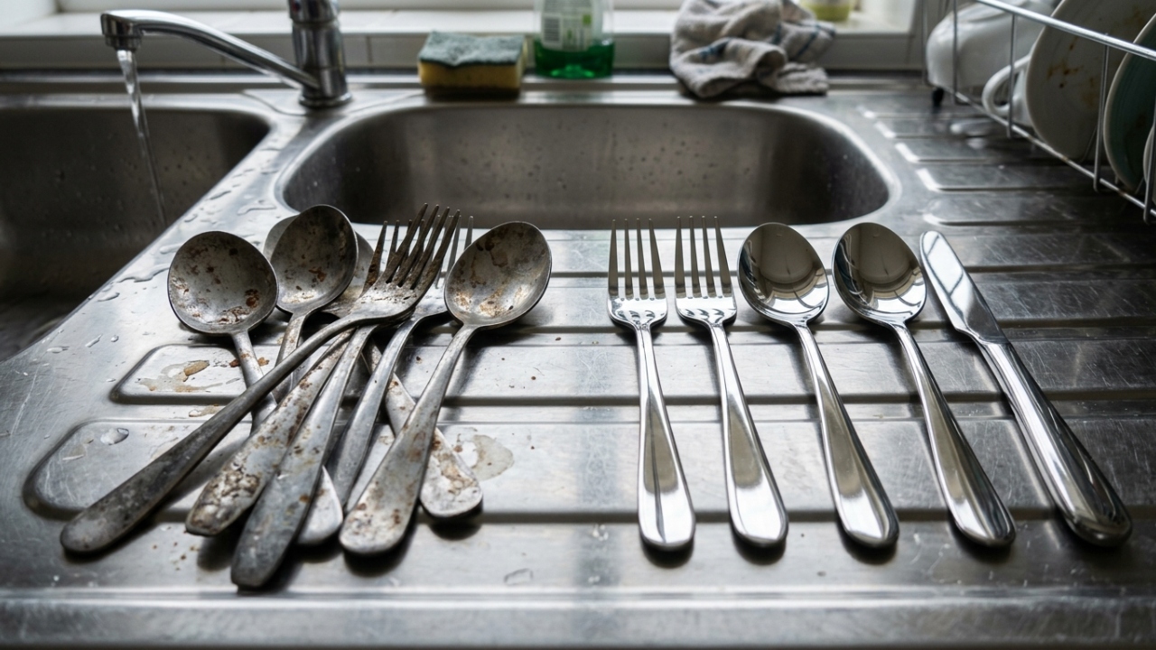 O erro ao lavar colheres e garfos que pode deixar seus talheres ainda mais opacos com o tempo