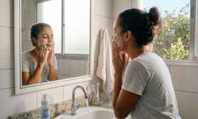 Como desinchar o rosto pela manhã com limpeza suave e compressa fria