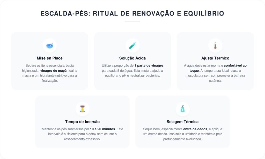 Lavar os pés com vinagre e água morna: por que é recomendado e quando fazer