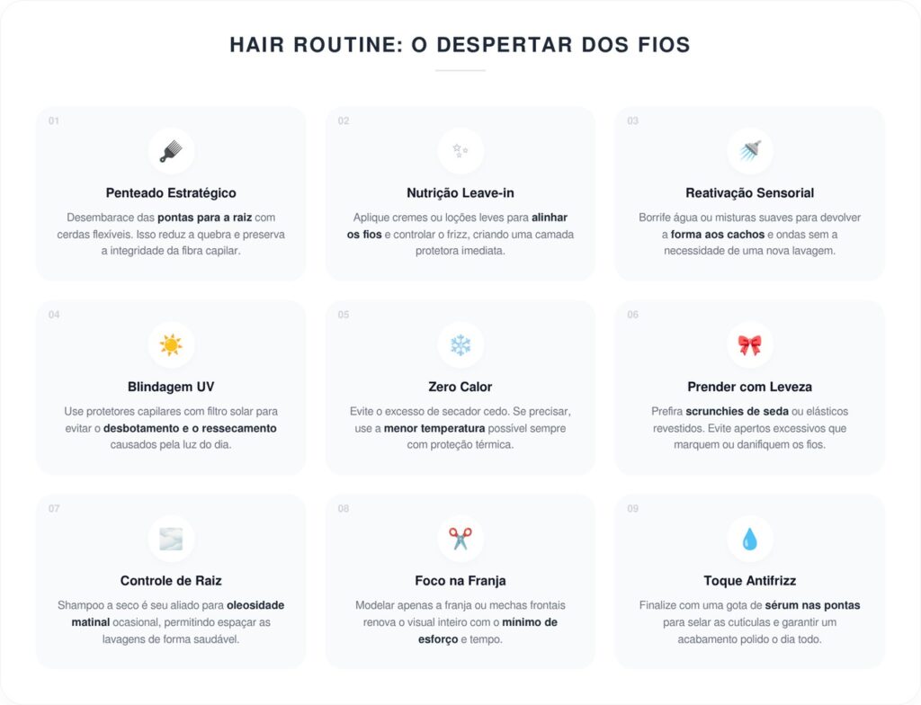 9 cuidados matinais com o cabelo que podem melhorar a aparência dos fios