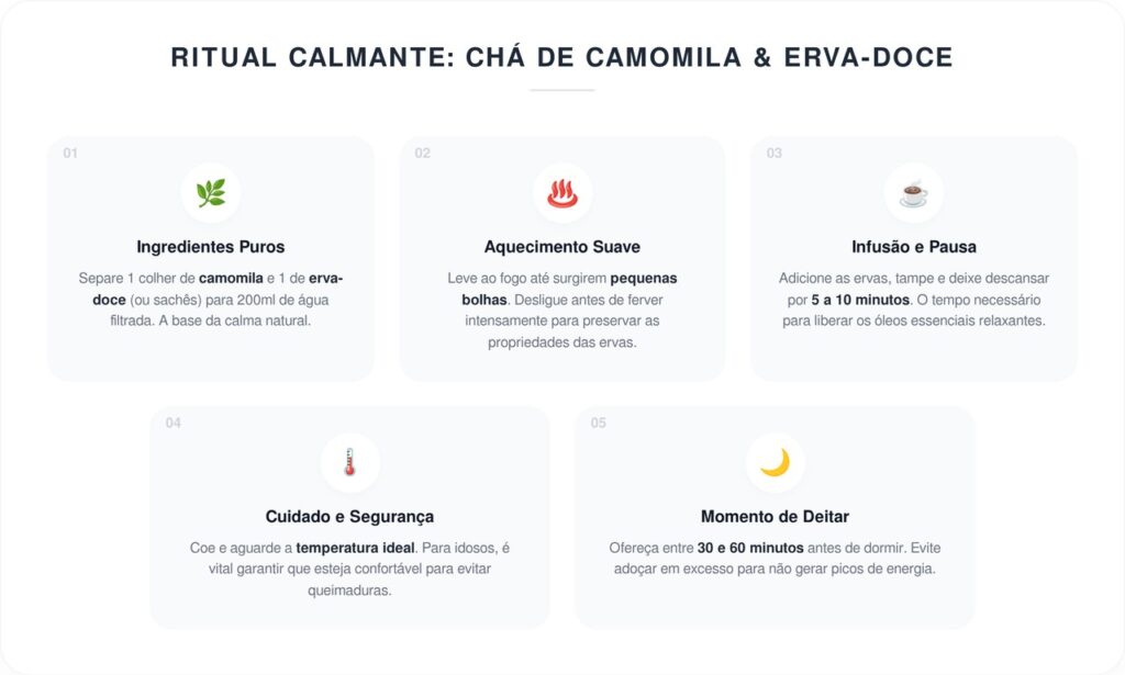 Por que o chá de camomila com erva-doce é o melhor aliado do idoso que acorda de madrugada