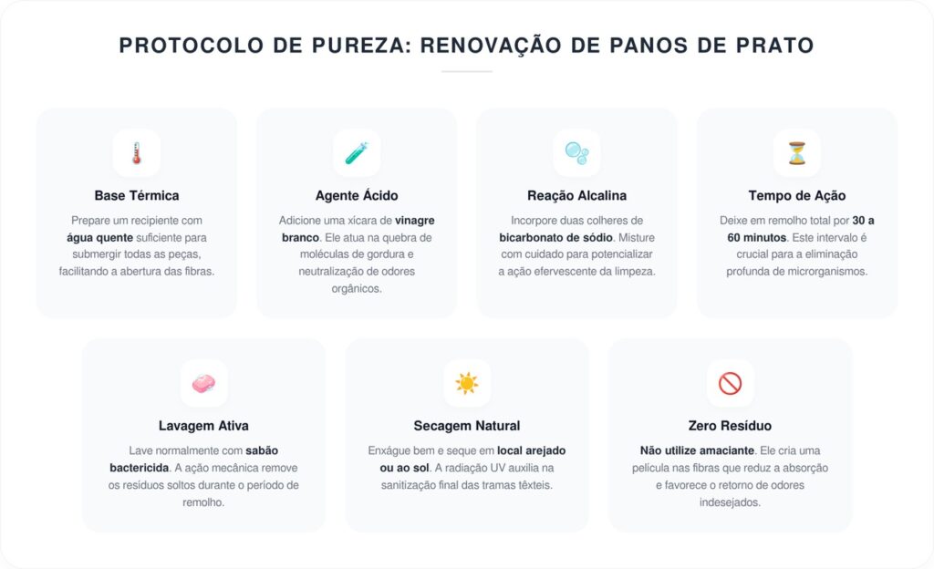 Diga adeus aos maus odores e à sujeira nos panos de prato: o truque com 2 ingredientes que os deixa como novos