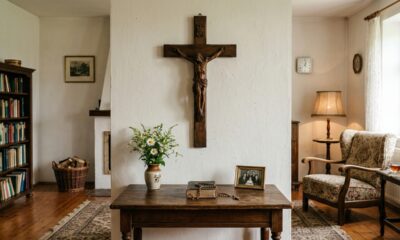 O crucifixo na parede era um daqueles objetos que marcavam presença na sala de antigamente