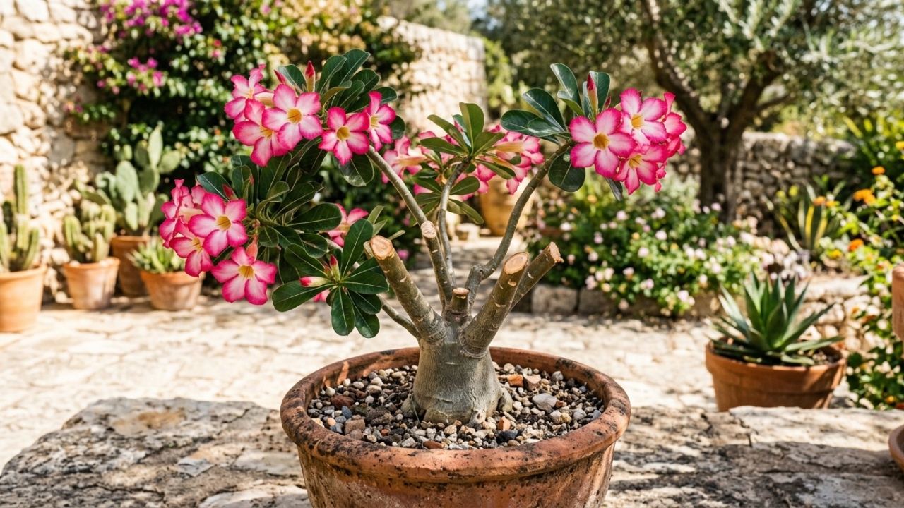 Quando podar rosa do deserto sem prejudicar a planta e garantir uma floração mais intensa