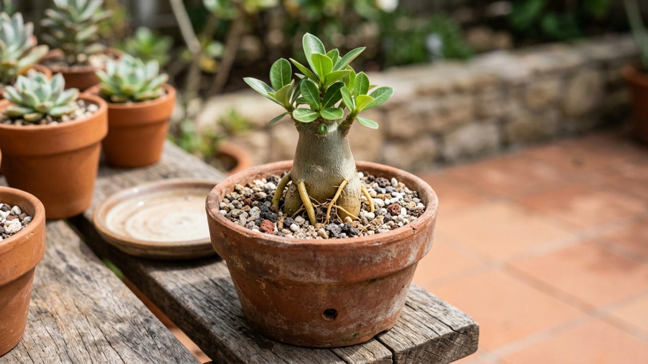 É assim que produtor faz muda de rosa do deserto e consegue plantas mais fortes e bonitas