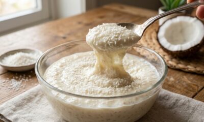 Misture leite condensado, manteiga e coco ralado e faça um doce cremoso perfeito para comer de colher