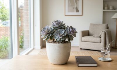 Esse uso da echeveria na decoração deixa qualquer espaço mais moderno e cria um visual que chama atenção