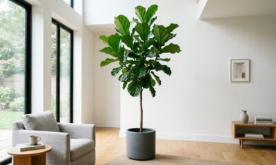 O impacto do ficus lyrata na decoração da sala impressiona e pode transformar completamente o ambiente