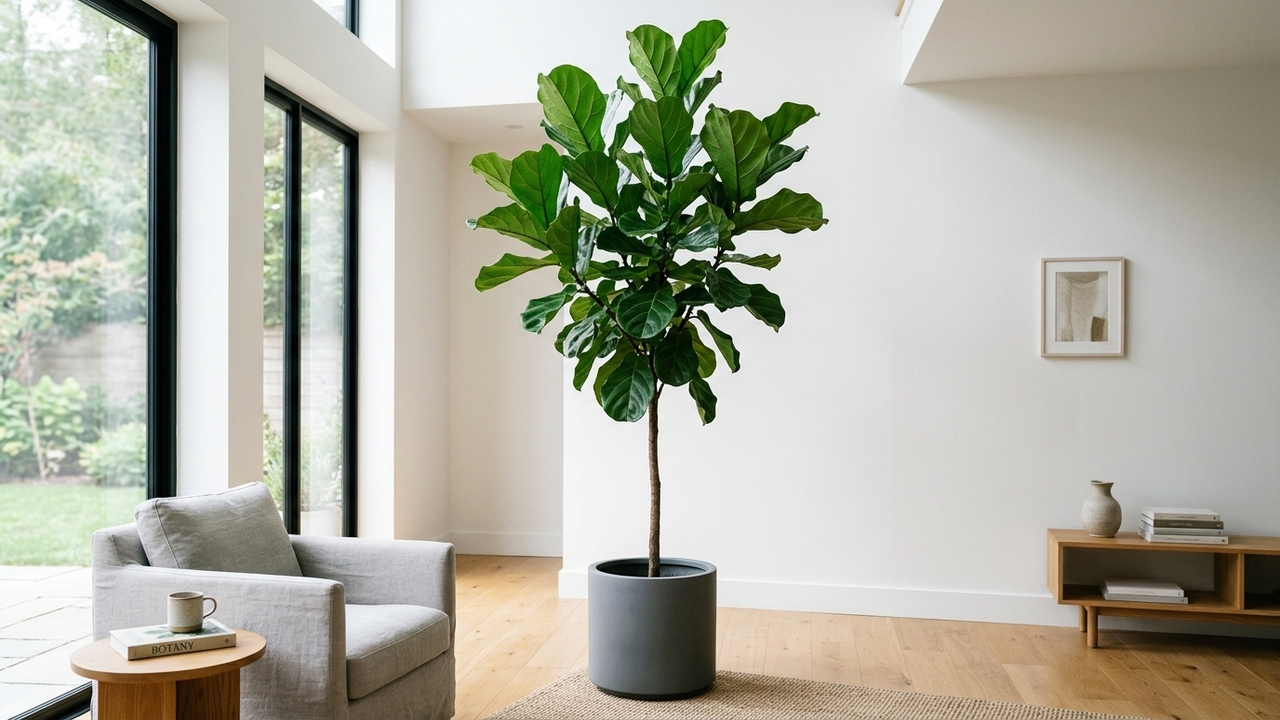 O impacto do ficus lyrata na decoração da sala impressiona e pode transformar completamente o ambiente