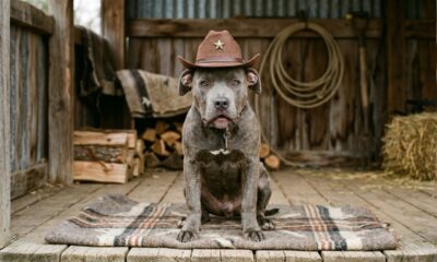 Abrigo usa chapéus de caubói para ajudar filhotes de pitbull a serem adotados