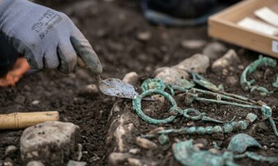 Operários da construção civil estavam instalando uma turbina eólica e encontraram um tesouro de joias da Idade do Bronze