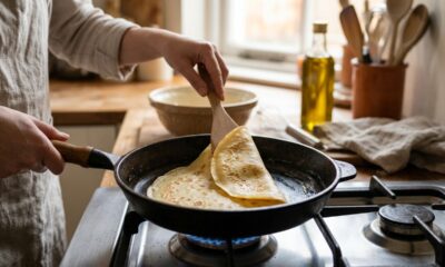Misture goma de tapioca, ovo e sal e faça uma crepioca fit salgada que fica pronta em poucos minutos
