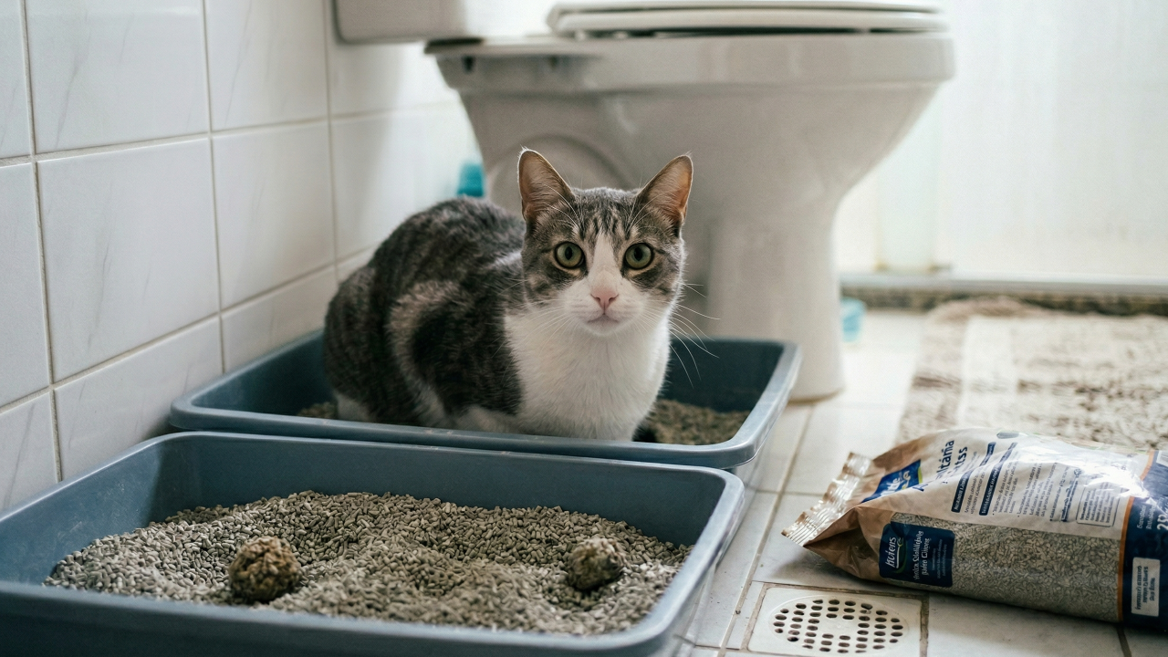 Nem toda areia de gato deve ir na descarga e esse detalhe pode evitar um grande problema no banheiro