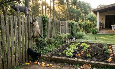 Gatos dos vizinhos no quintal? O truque simples que ajuda a afastá-los sem machucar