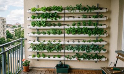 Horta vertical com irrigação ajuda a cultivar em casa mesmo com pouco espaço e mais praticidade